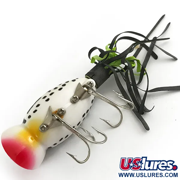 Fred Arbogast Hula Popper, White Tiger / Rood, 10g, Skirt, #6617