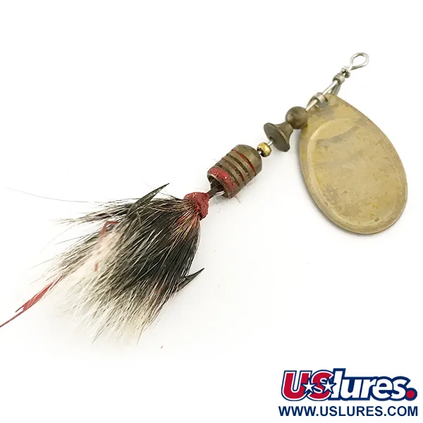 Mepps Aglia 2 dressed 1960s Spinner, Messing, 4,7g, Gevederd, #6640