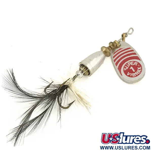 Blue Fox Super Vibrax 1 Spinner, Zilver, 4g, Gevederde dreg, #6644