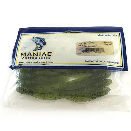 Maniac Custom Lures Maniac Cut'r Bug softbait, Green Pumpkin, 6cm, #6668