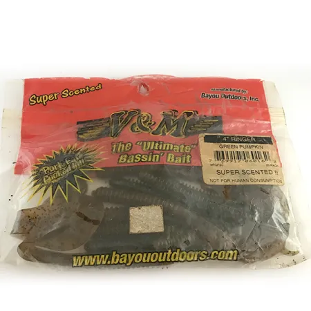 Bayou Outdoors V&M Softbait, Green Pumpkin, 10cm, Geringd, #6669