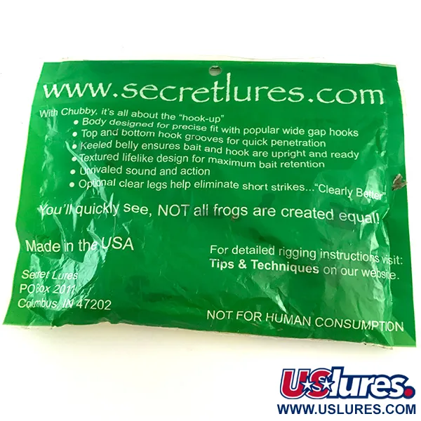 Secret Lures Chubby Frog Kikker, Mean Green, Geluidseffect, #6670