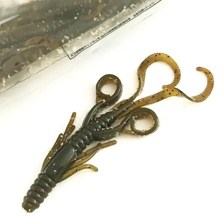 Berkley PowerBait Bungee Hawg softbait, Green Pumpkin, 7cm, #6671