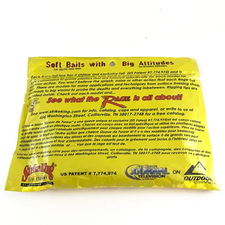 Strike King Rage Tail Rage Craw Softbait, Watermelon Meat, 9cm, #6673