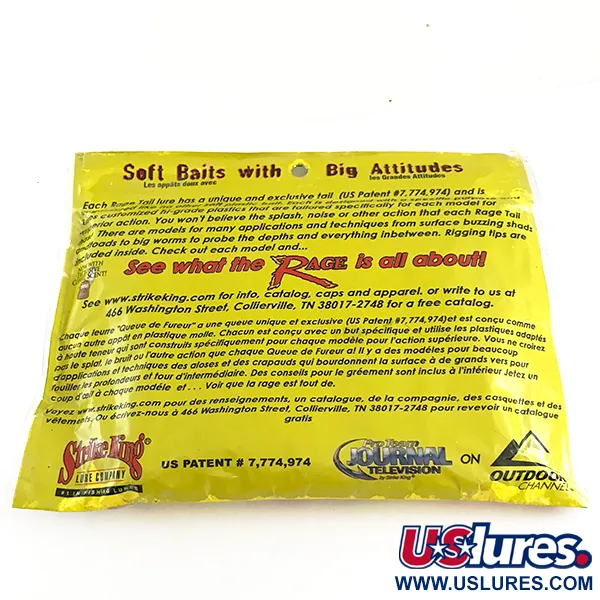 Strike King Rage Tail Rage Craw Softbait, Watermelon Meat, 9cm, #6673