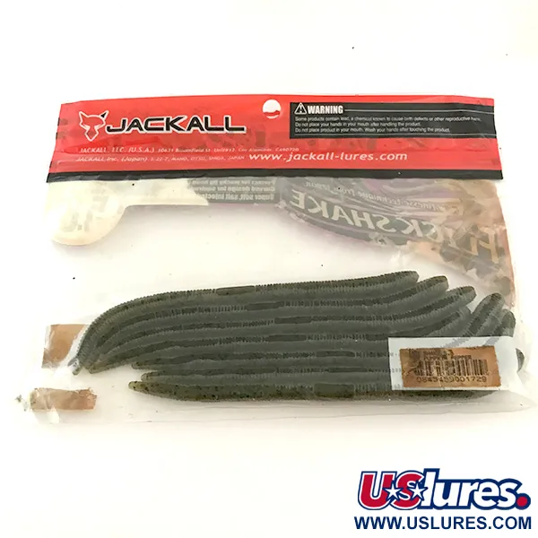 Jackall Flick Shake Worm softbait, Green Pumpkin Pepper, 14cm, #6679