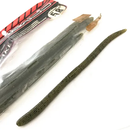 Jackall Flick Shake Worm softbait, Green Pumpkin Pepper, 14cm, #6679