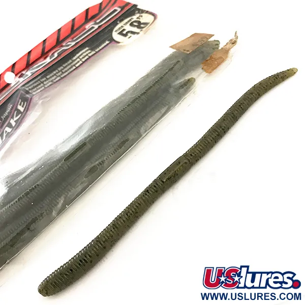 Jackall Flick Shake Worm softbait, Green Pumpkin Pepper, 14cm, #6679