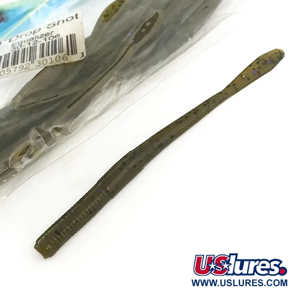 Open Water Drop Shot Softbait, Olijf, 10,2cm, Finesse, #6680