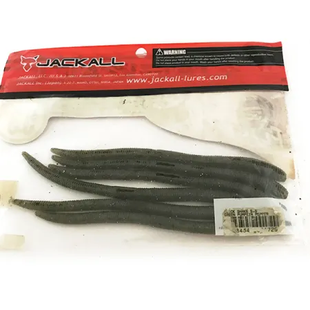 Jackall Flick Shake Worm, Green Pumpkin Pepper, 14cm, Wacky Rig, #6685