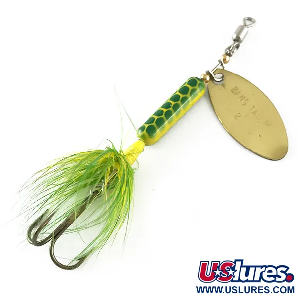 Luhr Jensen Bang Tail Spinner, Goud, 5,5g, Geveerde Dreg, #6691