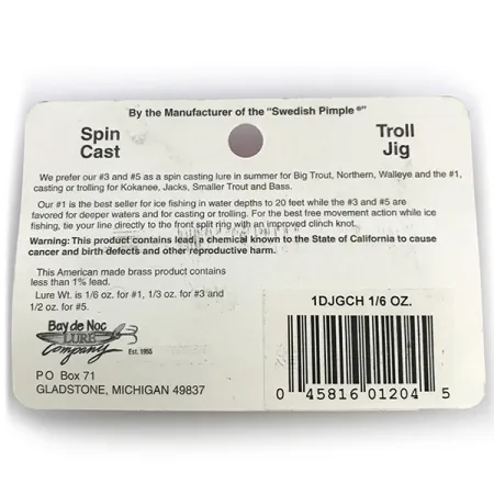 Bay de Noc Do-Jigger 1 Lepel, Goud/Groen, 5g, verguld, #1DJGCH