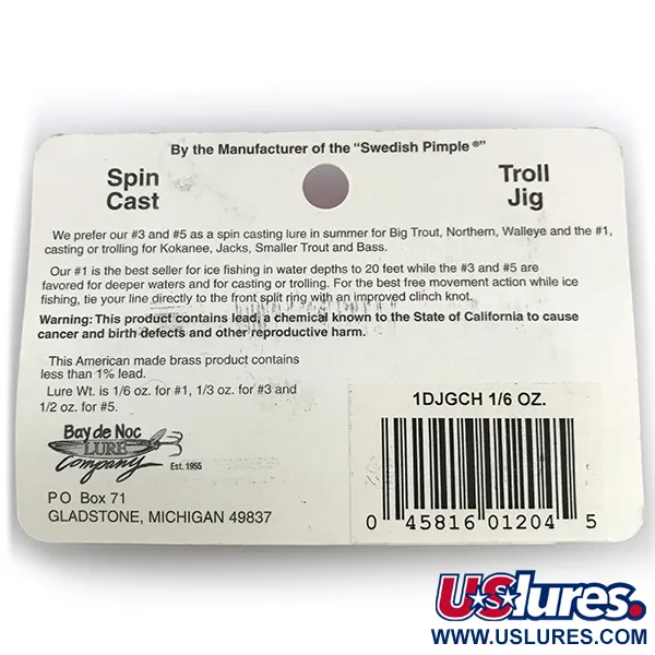 Bay de Noc Do-Jigger 1 Lepel, Goud/Groen, 5g, verguld, #1DJGCH