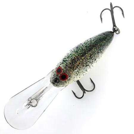 Norman DD22 Crankbait, Wit/Zwart/Regenboogglitter, 28g, #6742