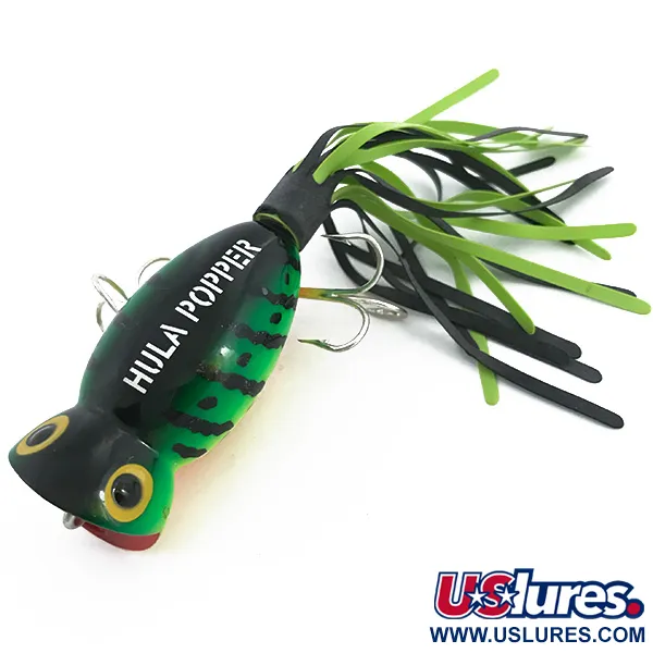 Fred Arbogast Hula Popper Oppervlakaas, Fire Tiger, 10g, #6760