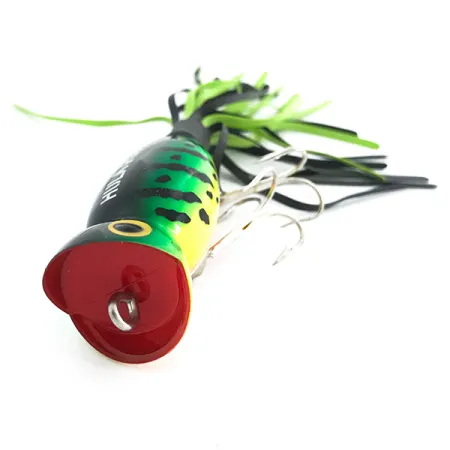 Fred Arbogast Hula Popper Oppervlakaas, Fire Tiger, 10g, #6760