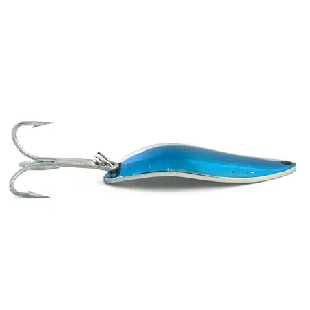 Luhr Jensen Krocodile Stubby Lepel, Nikkel / Blauw, 14g, USA, #6774