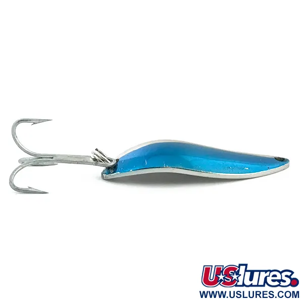Luhr Jensen Krocodile Stubby Lepel, Nikkel / Blauw, 14g, USA, #6774