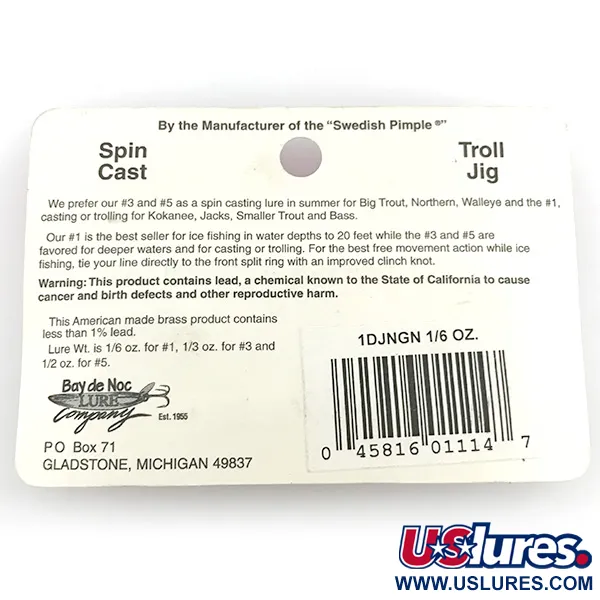 Bay de Noc Do-Jigger 1 Lepel, Nikkel/Groen/Rood/Geel, 4,7g, #1DJNGN