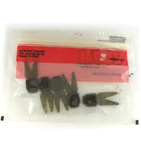 Zoom Tiny Salty Chunk, Green Pumpkin Red, 4,5 cm, softbaits #6831