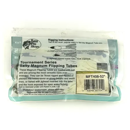 Bass Pro Shops Salty Magnum Tubes softbait, Green Pumpkin, 10cm, #6833