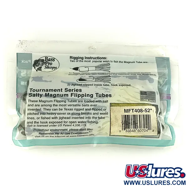 Bass Pro Shops Salty Magnum Tubes softbait, Green Pumpkin, 10cm, #6833