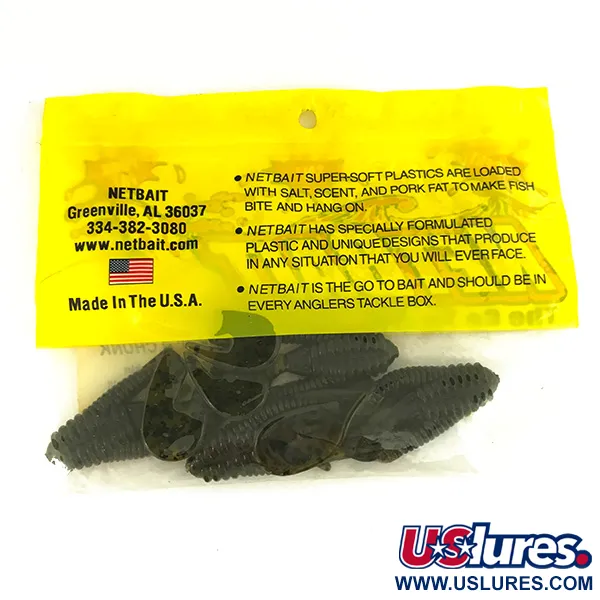 Netbait Kickin B Chunk Softbait, Green Pumpkin, 7.5cm, Trailer, #6836