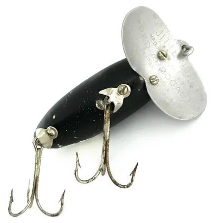 Fred Arbogast Jitterbug Oppervlakte-aas, Zwart, 14g, Metalen Lip, #6857