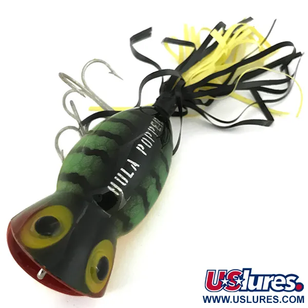 Fred Arbogast Hula Popper Topwater, Baars, 14g, Skirt, #6863