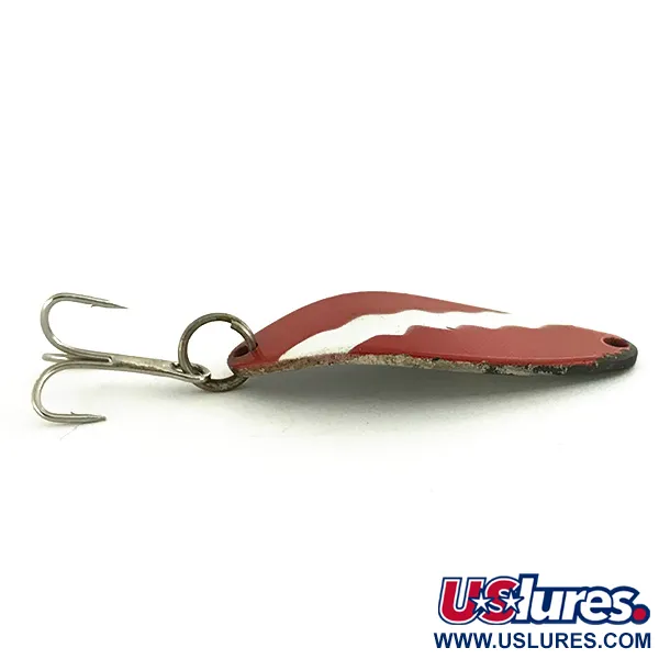 Acme Little Cleo Lepel, Rood/Wit/Nikkel, 7g, Vintage, #6873