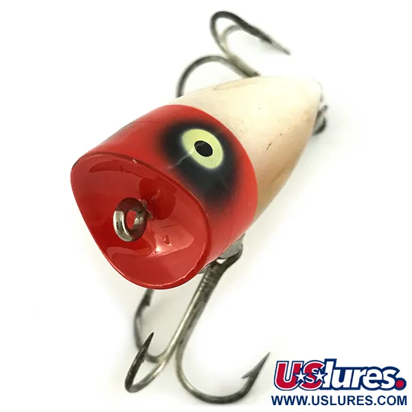 Heddon Chugger JR Oppervlakteplug, Rood/Wit, 10g, Holle Mond, #6882