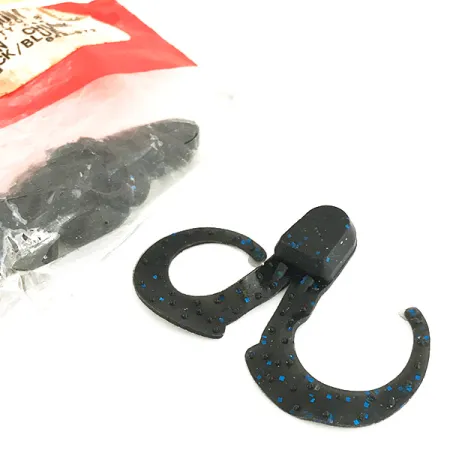 Zoom Swimmin' Chunk Softbait, Black / Blue, 7.5cm, Dubbelstaart, #6891
