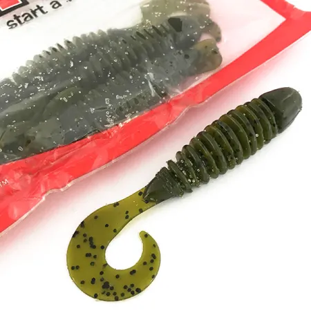 YUM soft bait 8pcs softbait, Green Pumpkin, 10cm, LPT, #6893