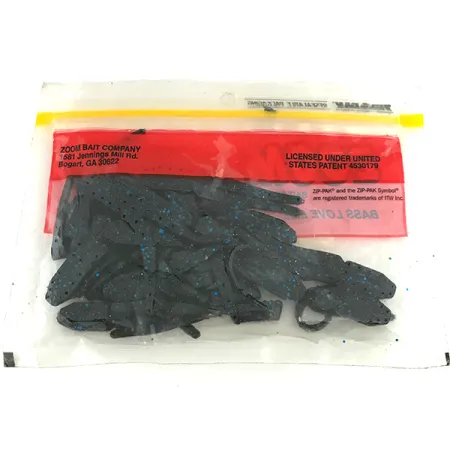Zoom Skinny Chunk, Black / Blue Glitter, 7,5 cm, Softbait #6895