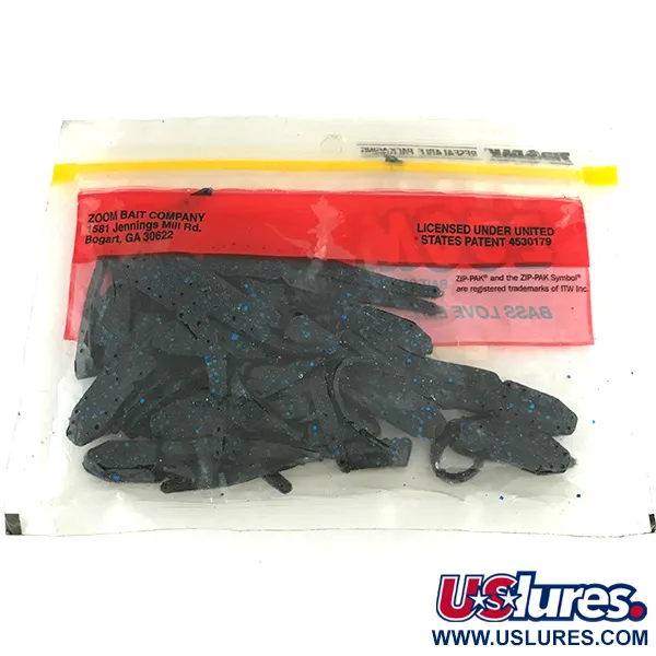 Zoom Skinny Chunk, Black / Blue Glitter, 7,5 cm, Softbait #6895