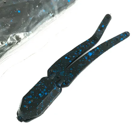Zoom Skinny Chunk, Black / Blue Glitter, 7,5 cm, Softbait #6895