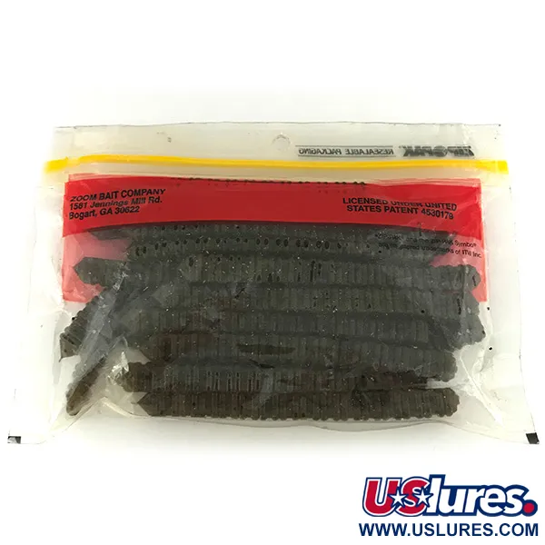 Zoom Super Salt Plus, 10 cm, Green Pumpkin, 19 stuks, softbait #6896