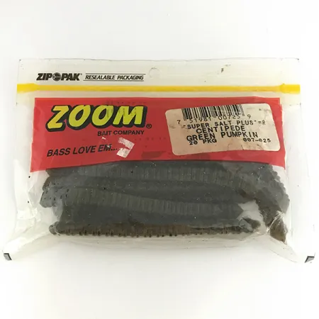 Zoom Super Salt Plus, 10 cm, Green Pumpkin, 19 stuks, softbait #6896