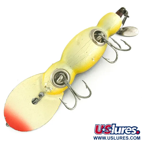 Bomber Water Dog Kunstaas, Geel gevlekt, 9g, Balsa hout, #6901