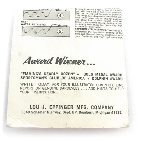 Eppinger Dardevle Midget Lepel, Rood/Wit/Nikkel, 5.3g, #816