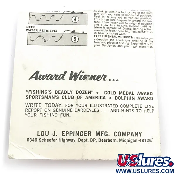 Eppinger Dardevle Midget Lepel, Rood/Wit/Nikkel, 5.3g, #816