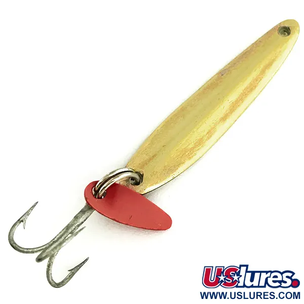 Bay de Noc Swedish Pimple Lepel, Goud, 5g, Trilblaadje, #6910