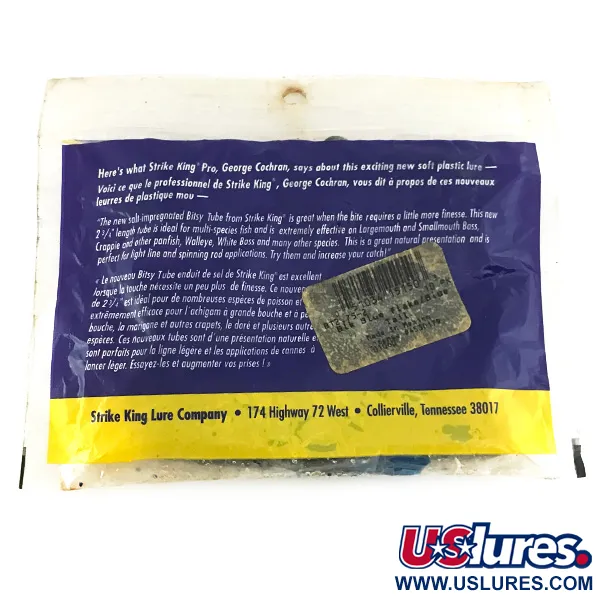 Strike King Bitsy Tube Softbait, Blue Flake, 7cm, Finesse, #6953