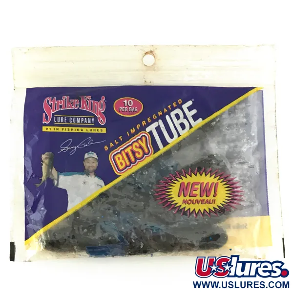 Strike King Bitsy Tube Softbait, Blue Flake, 7cm, Finesse, #6953
