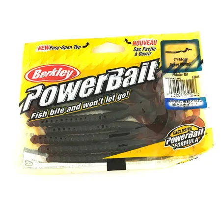 Berkley Power Worm softbait, Motor Oil, 18 cm, 9 st, #6957