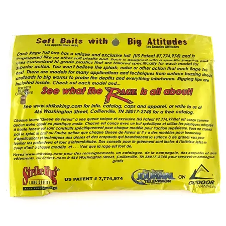 Strike King Rage Tail Softbait, Hard Candy, 10cm, Koffiegeur, #6958