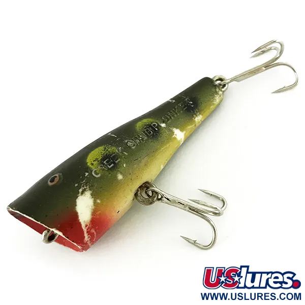 Creek Chub Plunker Oppervlakte-Popper, Frog, 5.5g, Vintage, #7011