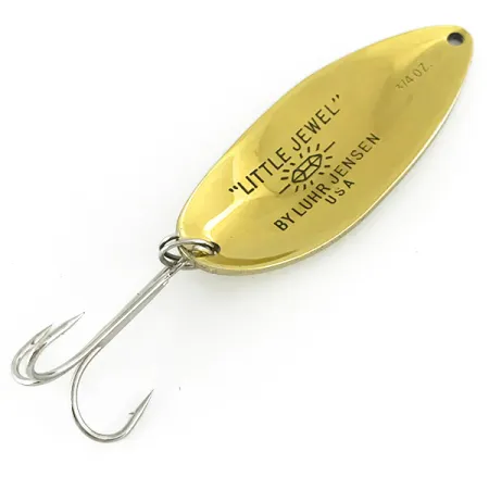 Luhr Jensen Little Jewel Lepel, Goud, 21g, Vintage USA, #7028