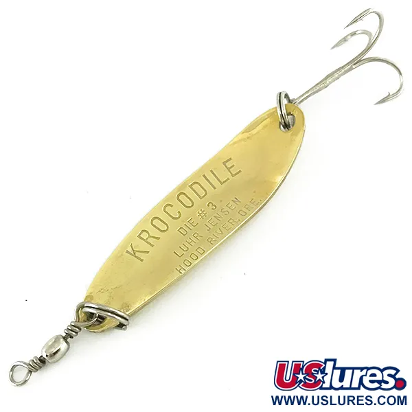 Luhr Jensen Krocodile Die #3 Lepel, Gehamerd goud, 10g, Wartel, #7029