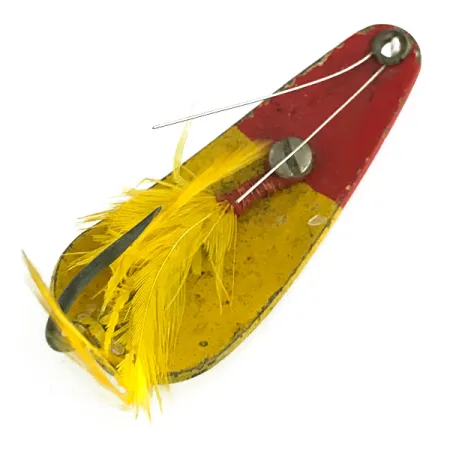 Weezel bait Rex Spoon Lepel, Geel / Rood, 12.5g, Wierloos, #7070